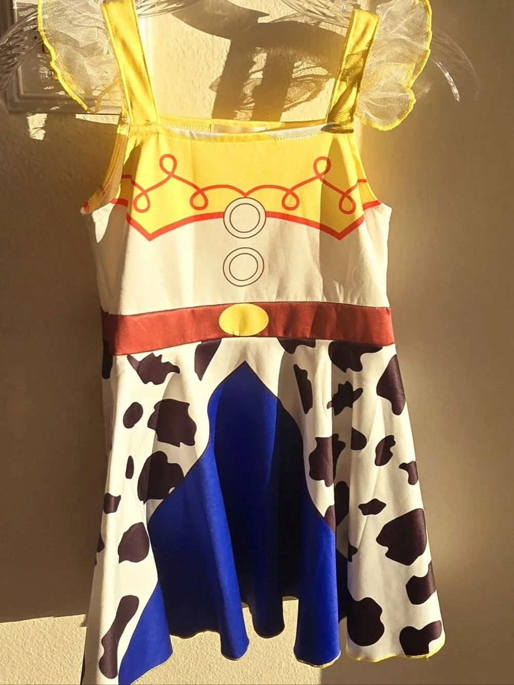 Sz 5T, 6 or 7 Yellow and Blue Cowgirl Toy Story Jesse Kids Dress
